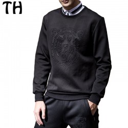 Spring Autumn Casual Tracksuits Set Men Tiger Fleece Sweatshirts + Pant 2 Piece Clothing Set Men Sportswear #160956