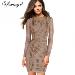 Vfemage Sexy Elegant Geometry High Waist Fashion Womens Girl Ladies Cool Chic Party Evening Casual Zipper Short Mini Dress 4551