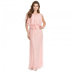 Women's S-5XL 2017 New Puff Sleeve O-Neck Floor-Length Chiffon Plus Size Summer Style XXXL 4XL 5XL Maxi Dresses